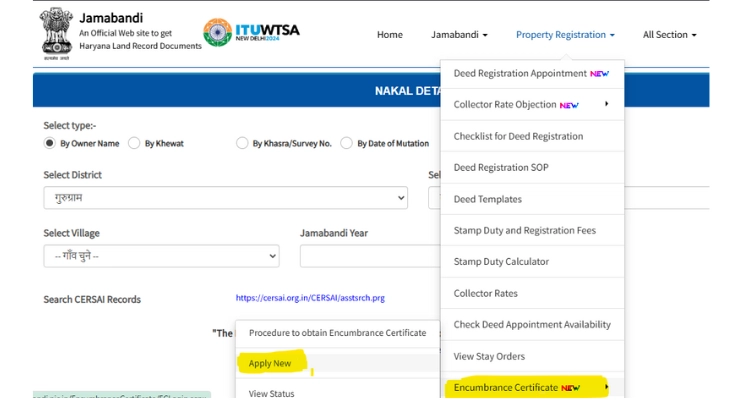 Encumbrance Certificate Process in Haryana